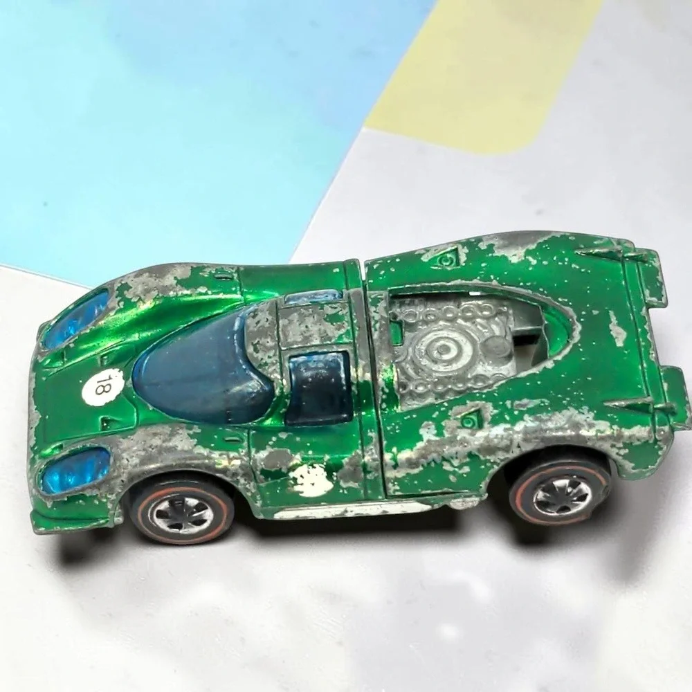 VTG 60s Hot Wheels Porsche 917 1/64 Diecast Green Spectraflame Redline Hong Kong